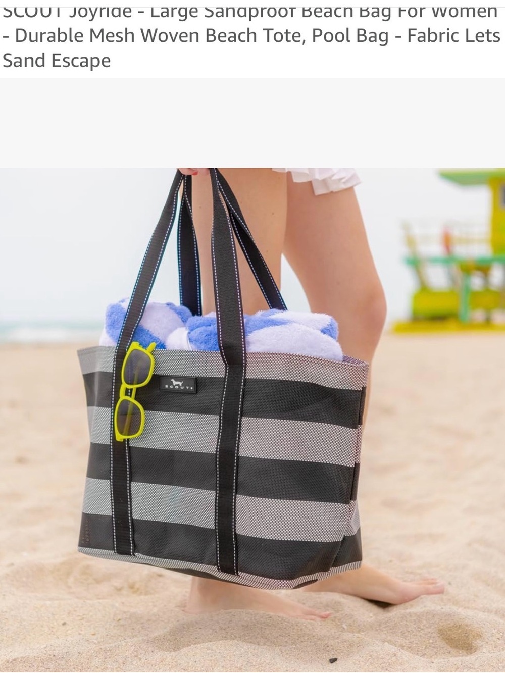 Scout joyride large sand proof beach bag pool tote